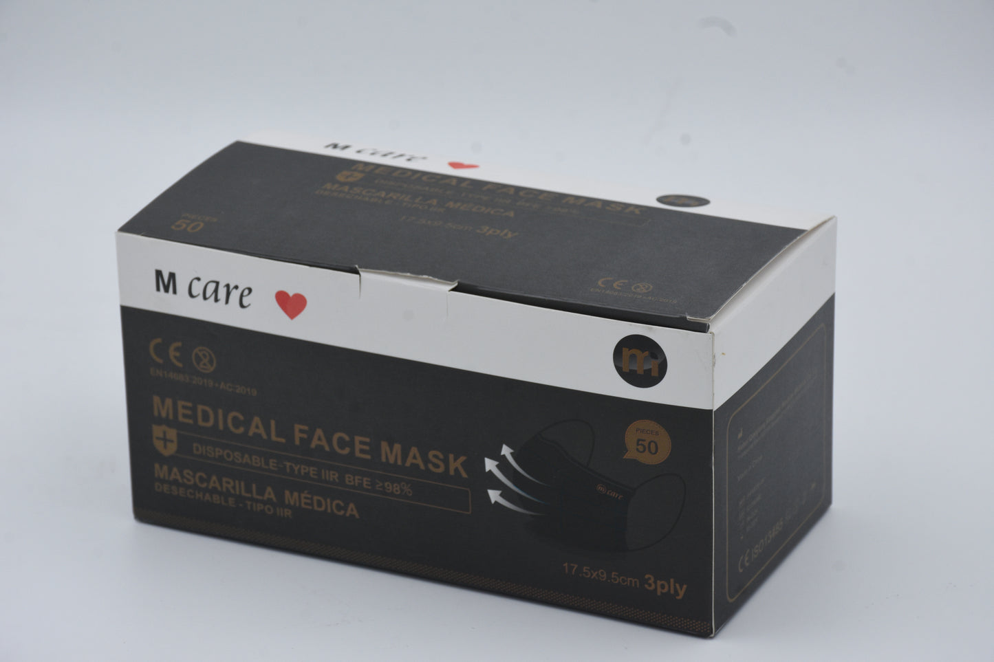 Tapabocas NEGRO Tipo IIR CAJA X 50 DYSPLAYS (dysplay x 50 mascarillas)