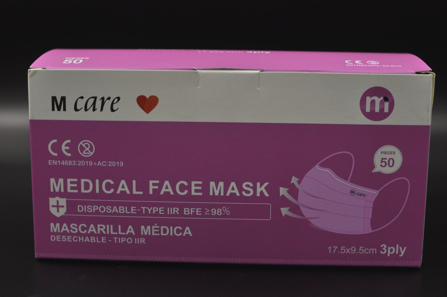 Tapabocas Rosado Tipo IIR CAJA X 50 DYSPLAYS (dysplay x 50 mascarillas)