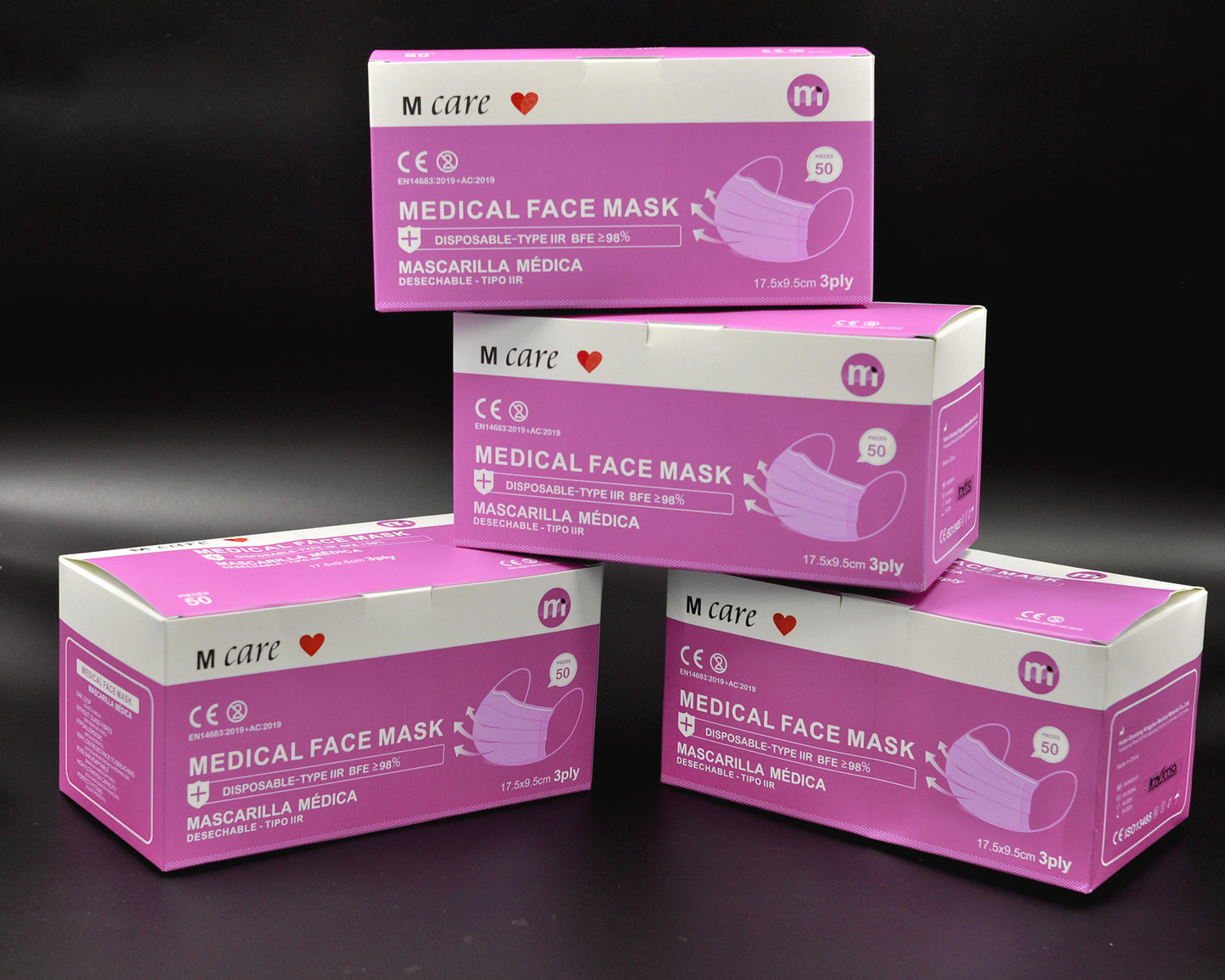 Tapabocas Rosado Tipo IIR CAJA X 50 DYSPLAYS (dysplay x 50 mascarillas)