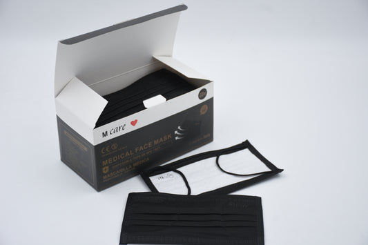 Tapabocas NEGRO Tipo IIR CAJA X 50 DYSPLAYS (dysplay x 50 mascarillas)